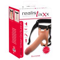 Realistixxx strap-on - připevnitelný, dutý dildo (tělový)