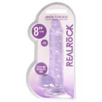 REALROCK - průhledné realistické dildo - fialové (19 cm)