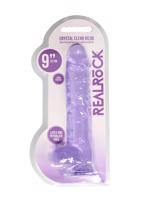 REALROCK - průhledné realistické dildo - fialové (22 cm)