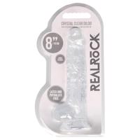 REALROCK - průhledné realistické dildo - transparentní (19 cm)