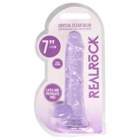 REALROCK - průhledný realistický dildo - fialový (17 cm)