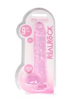 REALROCK - průsvitné realistické dildo - růžové (22 cm)