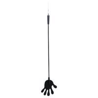Rimba - silikonový jezdecký bičík s ručičkou - 40 cm (černý)