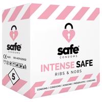 SAFE Intense Safe - vroubkovaný-tečkovaný kondom (5 ks)
