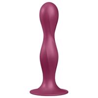 Satisfyer Double Ball-R: Červené dildo s přísavkou a závažím