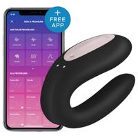 Satisfyer Double Joy - chytrý voděodolný párový vibrátor (černý)