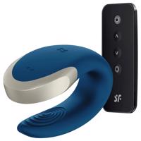 Satisfyer Double Love - chytrý párový vibrátor (modrý)