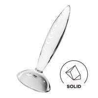 Satisfyer Krystal - žebrované skleněné dildo (průhledné)