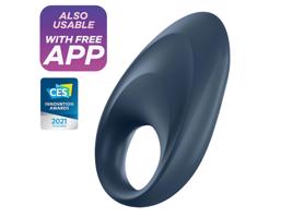 Satisfyer Mighty One - chytrý vibrační kroužek na penis (modrý)