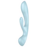 Satisfyer Triple Oh - dobíjecí vibrátor s klitoriálním ramenem (modrý)