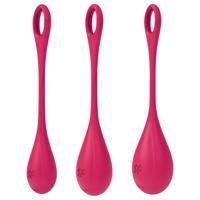 Satisfyer Yoni Power 1 - sada venušiných kuliček - červená (3 kusy)