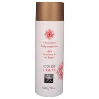 Shiatsu Luxury - jedlý masážní olej - jahoda-červený pepř (75ml)