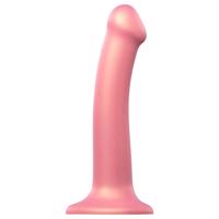 Strap-on-me Metallic Shine M - pokožce přátelské dildo (metalická růžová)