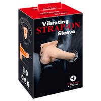 Strap-on You2Toys: dutý, připínací vibrátor (přírodní)