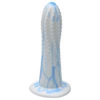 Ylva &amp; Dite Prickly Pear – tečkované dildo (bílá-modrá)