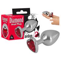 You2Toys - Diamond anální kolík 85g, stříbrno-červený
