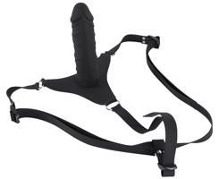 You2Toys - Silikonové připínací dildo (černé)