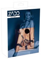 ZADO - Set pout a okovů s křížovým páskem (černá)